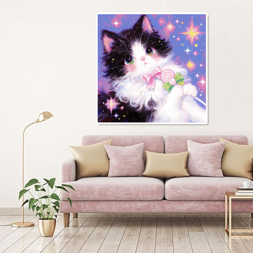 AB Elmas Boyama Sevimli Kedi T - Resin Art Wallpaper incelemesi ve fiyatı